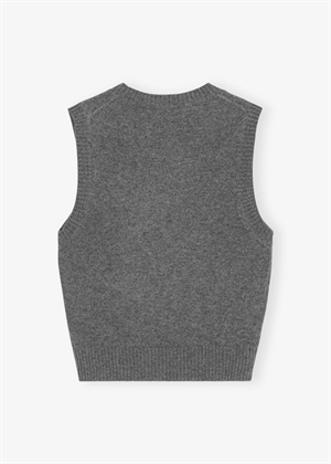 Graphic wool vest Frost Gray K2308 Ganni 